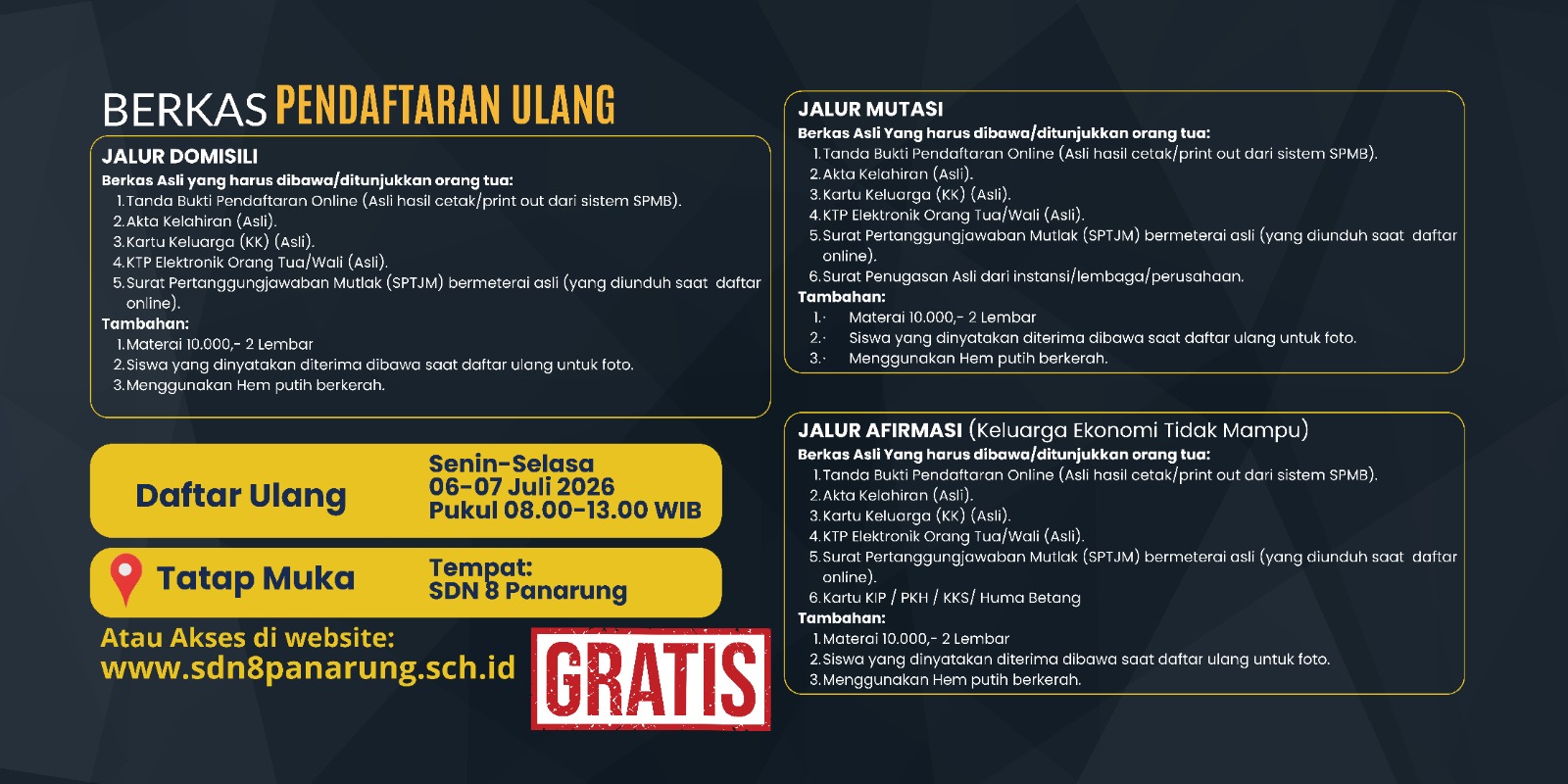 Daftar Ulang SPMB